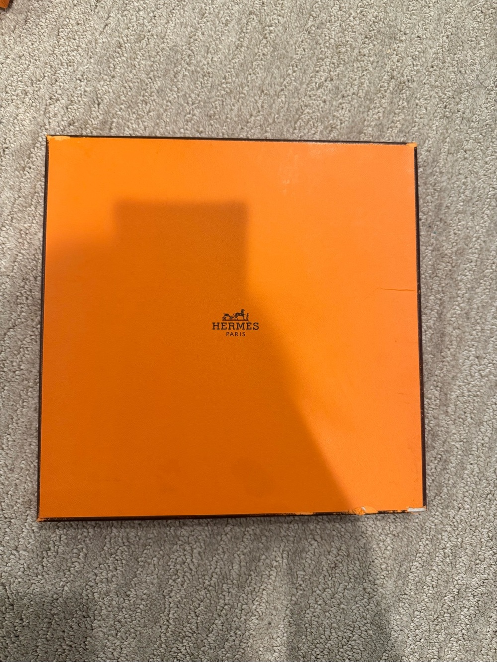 Hermes Orange Box with Brown Trim